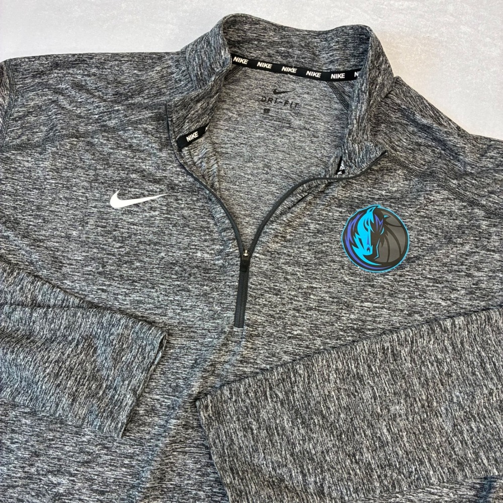Nike Quarter Zip Pullover Mens Large Grey Dallas Mavericks Dri-FIT Space Dye NBA